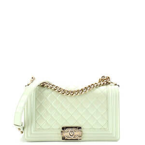 Chanel Old Medium Boy Flap Bag Quilted Iridescent Glazed Calfskin
